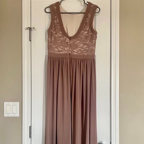Elegant Nude Evening Gown | Formal Dress | Size 10 - Picture 3 of 3